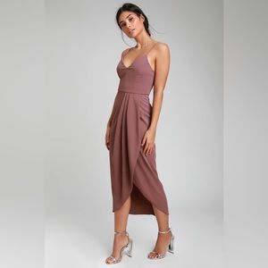 Lulus Reinette Mauve Purple Midi Dress -Size S